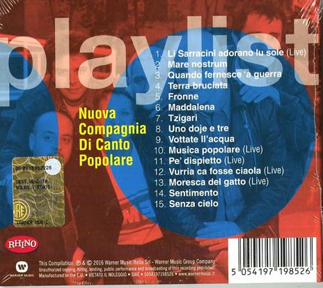 Playlist. Nuova Compagnia di Canto Popolare - CD Audio di Nuova Compagnia di Canto Popolare - 2