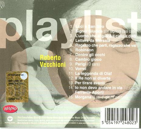 Playlist. Roberto Vecchioni - CD Audio di Roberto Vecchioni - 2