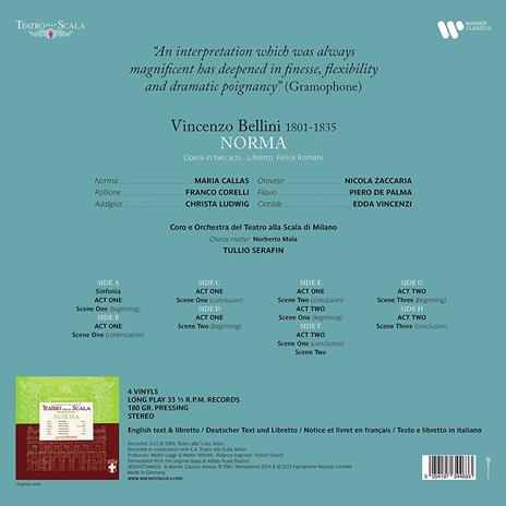 Norma - Vinile LP di Vincenzo Bellini,Maria Callas,Tullio Serafin,Orchestra del Teatro alla Scala di Milano - 2