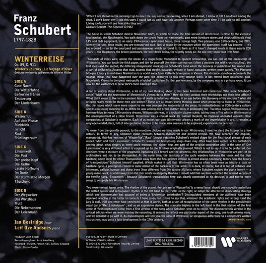 Winterreise - Vinile LP di Franz Schubert,Ian Bostridge,Leif Ove Andsnes - 2