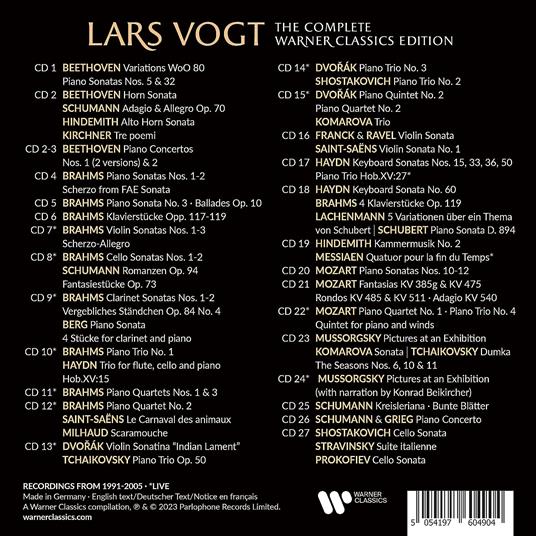 The Complete Warner Classics Edition - CD Audio di Lars Vogt - 2