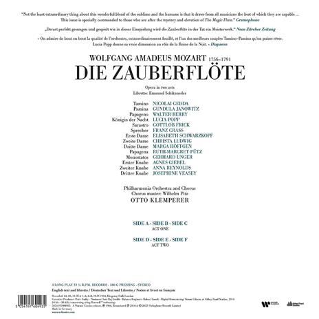 Die Zauberflöte (Il flauto magico) - Vinile LP di Wolfgang Amadeus Mozart,Nicolai Gedda,Otto Klemperer,Philadelphia Orchestra - 2