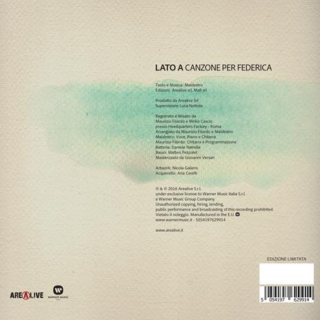 Canzone per Federica (Sanremo 2017) - Vinile 7'' di Maldestro - 2