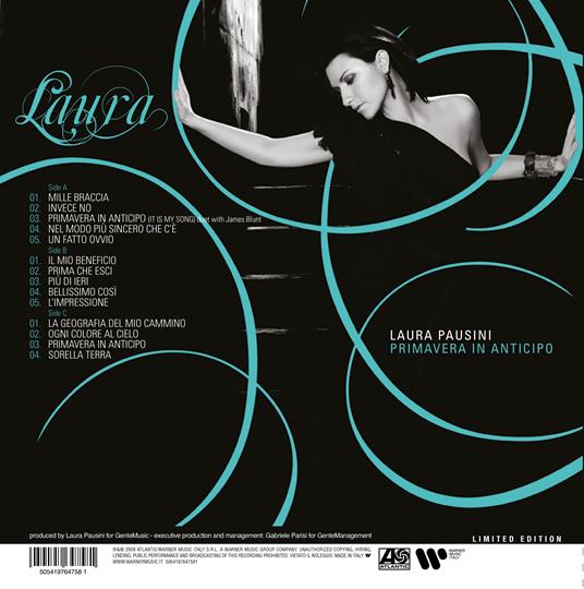 Primavera in anticipo (180 gr. Tiffany Blue Vinyl - Limited & Numbered Edition) - Vinile LP di Laura Pausini - 3