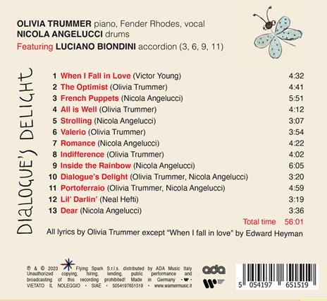 Dialogue's Delight - CD Audio di Nicola Angelucci,Olivia Trummer - 2