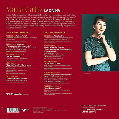 La Divina. The Best of Maria (140 gr. Red Vinyl) - Vinile LP di Maria Callas - 2