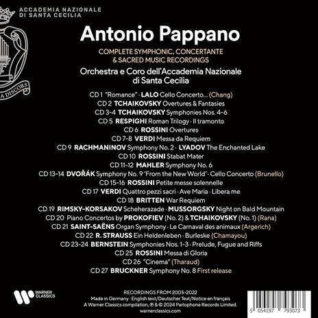 The Complete Symphonic, Concertante & Sacred Music Recordings - CD Audio di Antonio Pappano,Orchestra dell'Accademia di Santa Cecilia - 2
