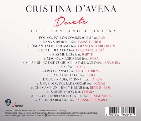 Duets. Tutti cantano Cristina - CD Audio di Cristina D'Avena - 2