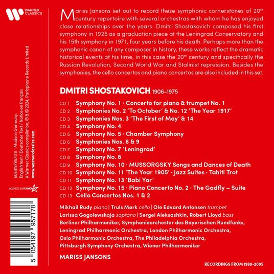 Complete Symphonies - Piano Concertos - CD Audio di Dmitri Shostakovich,Mariss Jansons - 2