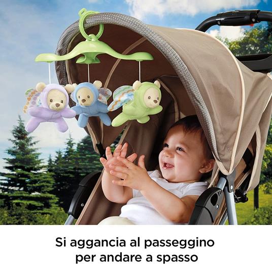 Fisher-Price CDN41 Giostrina degli Orsetti, Proiettore di Luci e Suoni per il Lettino, Per neonati (0+ mesi), Multicolore - 6