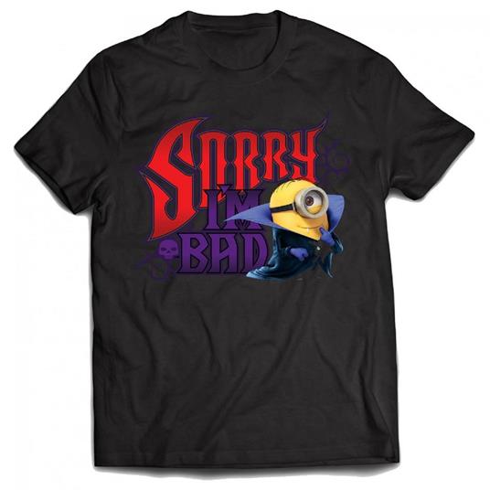 Minion Movie Sorry I'm Bad T-Shirt, Nero, S Uomo