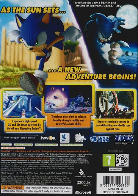 SEGA Sonic Unleashed Standard Multilingua Xbox 360 - 2