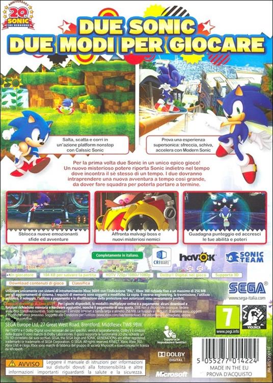 Halifax Sonic Generations, Xbox 360 Inglese - 13