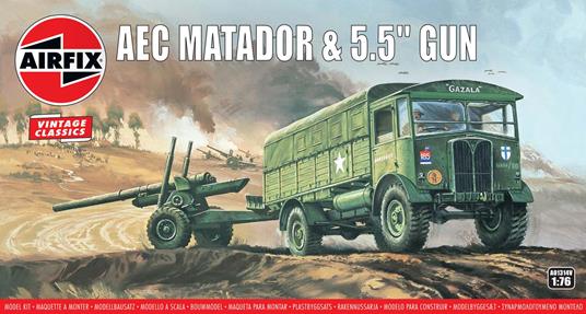 Airfix: AEC Matador & 5.5inch Gun Vintage Classics D Day Tanks (Veicolo Militare In Plastica)