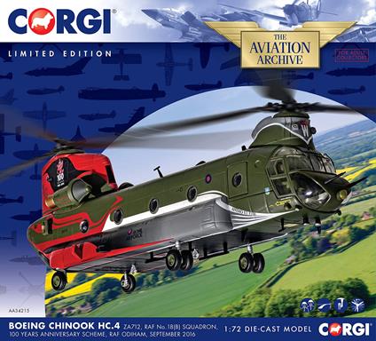 Corgi Aviation Archive AA34215 Boeing Chinook HC.4 ZA712 RAF No.18 B Squadron 100 Anni della Scala RAF 1/72
