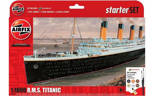 Airfix 1/1000 RMS Titanic Model Kit Modellino Starter Set - Airfix -  Imbarcazioni - Giocattoli
