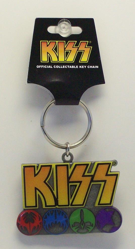 Portachiavi Kiss. Logo & Icons in Metallo