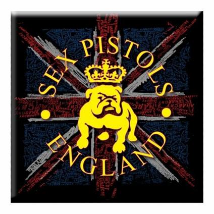 Magnete in metallo Sex Pistols. Bulldog & Flag
