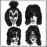 Magnete in metallo Kiss. Graphite Faces