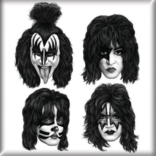 Magnete in metallo Kiss. Graphite Faces