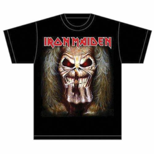 T-Shirt Iron Maiden Men's Tee: Eddie Candle Finger