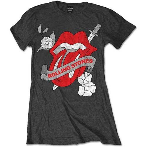 T-Shirt Donna The Rolling Stones. Vintage Tattoo