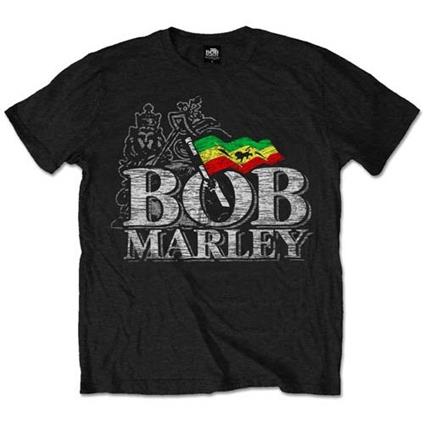T-Shirt Bob Marley Men's Tee: Distressed Logo