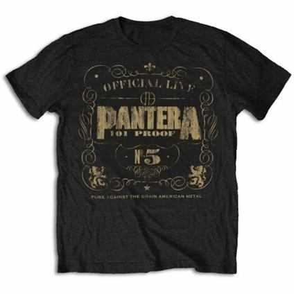 T-Shirt Unisex Tg. L Pantera. 101 Proof Black