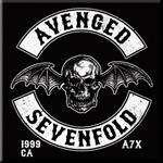 Magnete in metallo Avenged Sevenfold Deathbat Crest Fridge Magnet. Deathbat Crest