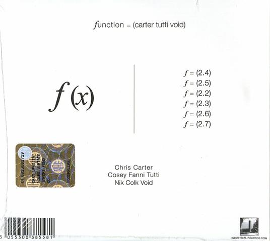 F(x) - CD Audio di Chris Carter,Cosey Fanni Tutti,Nik Void - 2