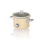 SWAN SF17011CN Retro Slow Cooker 1,5L Pentola Rimovibile in Ceramica Antiaderente senza PFOA 1200W Crema