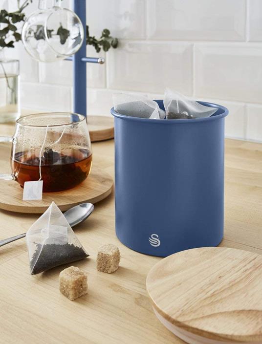 Swan Nordic Set di 3 Barattoli da Cucina in Acciaio al Carbonio, Robusti,  con Coperchio in bambù, per Conservare tè, caffè e Zucchero, Design  Moderno, Blu, Taglia Unica - Swan - Idee regalo