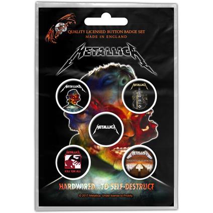 Badge Pack Metallica. Hardwired To Self-Destruct Button