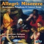 Miserere - CD Audio di Gregorio Allegri,Pro Cantione Antiqua,Mark Brown