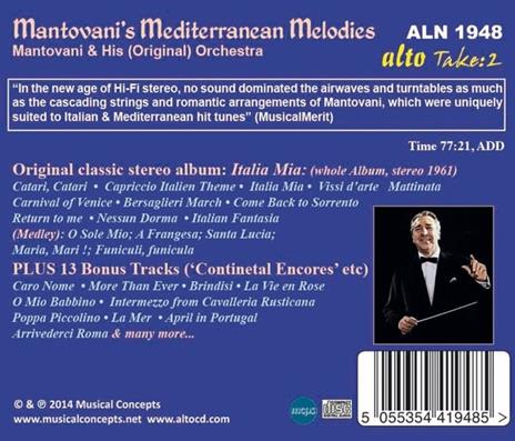 Mantovani's Mediterranean Melodies - CD Audio - 2
