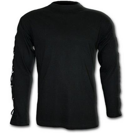 Gothic Rock. Cross Strap Longsleeve T-Shirt Black