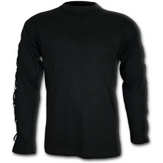 Gothic Rock. Cross Strap Longsleeve T-Shirt Black