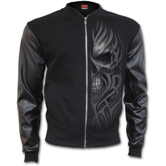 Giacca Uomo Spiral. Urban Fashion Bomber Jacket With Pu Leather Sleeves