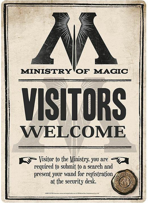 Targa in Metallo Small Ministry Of Magic Harry Potter