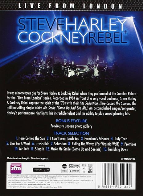 Live from London (DVD) - DVD di Steve Harley,Cockney Rebel - 2