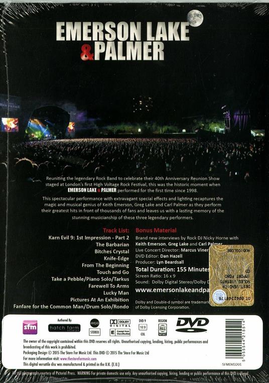 Emerson, Lake & Palmer. High Voltage (DVD) - DVD di Keith Emerson,Carl Palmer,Greg Lake,Emerson Lake & Palmer - 2