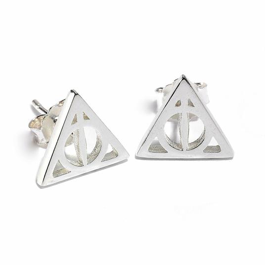 Orecchini Harry Potter. Sterling Silver Deathly Hallows Stud - Rock Off -  Idee regalo