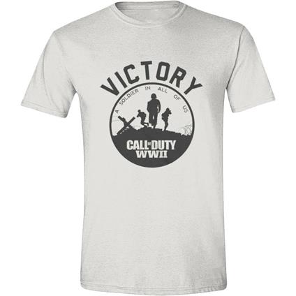 T-Shirt Unisex Tg. L Call Of Duty: Wwii. Victory White