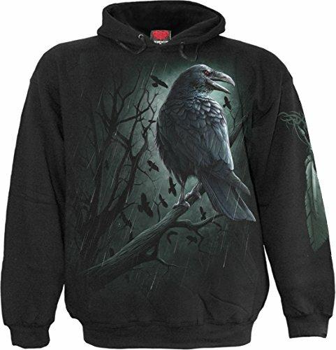Felpa Con Cappuccio Unisex Tg. M Spiral. Shadow Raven Black