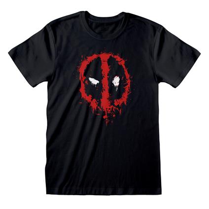 Deadpool Mask Uomo T Shirt Nero XL 100% Cotone Regular