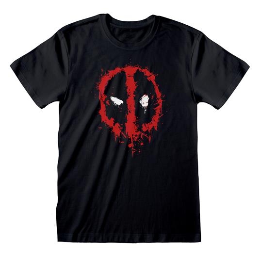 Deadpool Mask Uomo T Shirt Nero XL 100% Cotone Regular