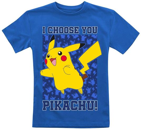 Pokémon Pikachu I Choose You Bambino T Shirt Blu 152 100% Cotone