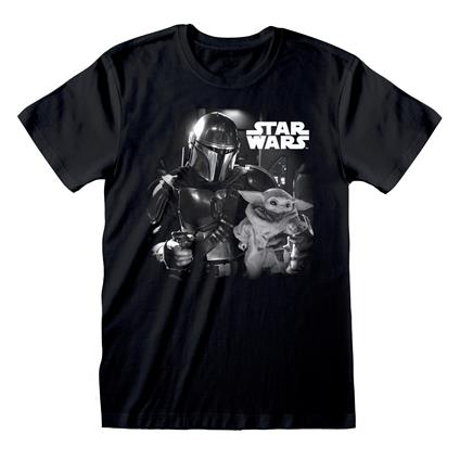 T-Shirt Unisex Tg. L. Star Wars: The Mandalorian Bw Photo