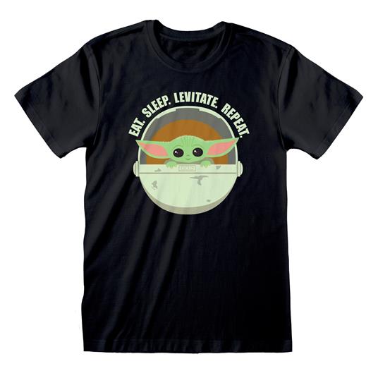 T-Shirt Unisex Tg. XL. Star Wars: The Mandalorian Eat Sleep Levitate