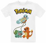Pokémon Original Trio Unisex T Shirt Bianco 110 100% Cotone